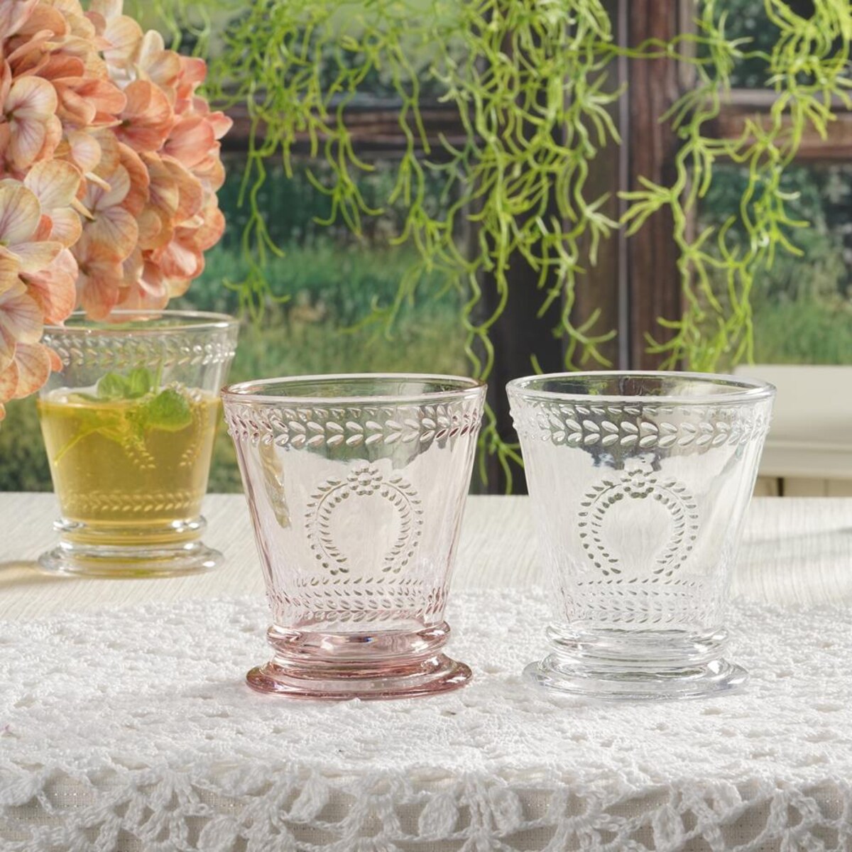 VILLA ITALIA Zestaw szklanek różowych 240 ml 6 sztuk MERIDA