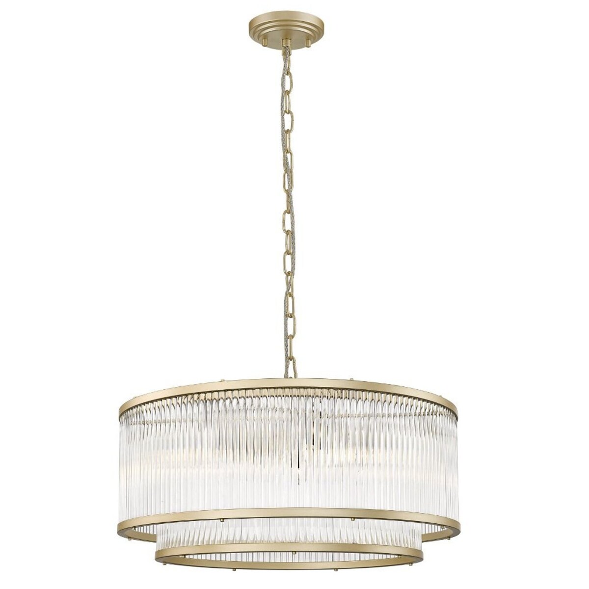 Glamour lampa wisząca Sergio okrągły zwis crystal do salonu złoty