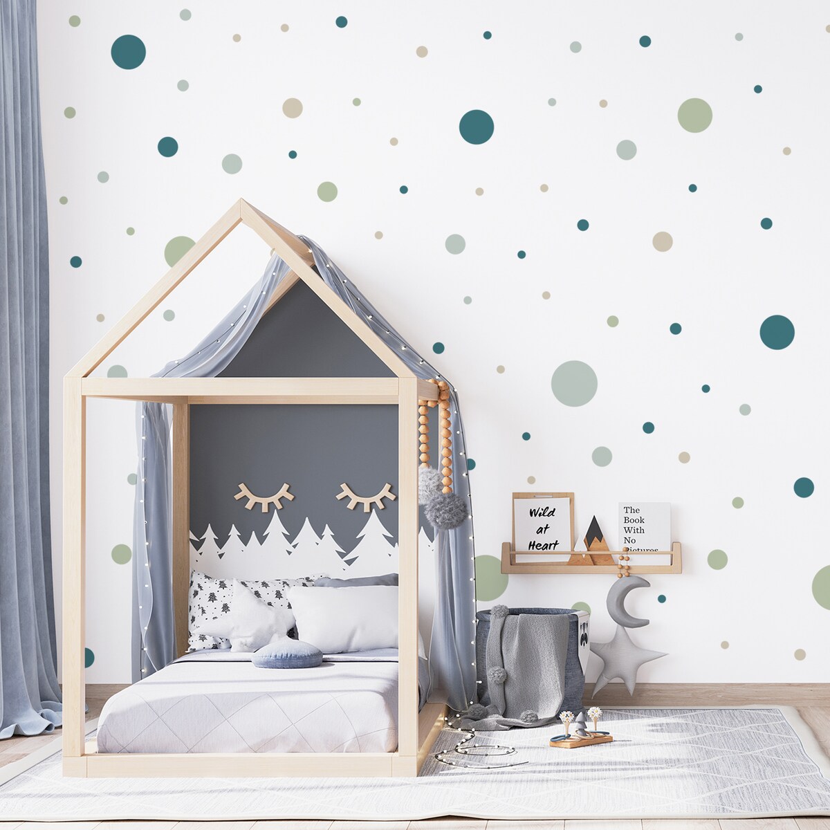 Naklejki Na Ścianę Dla Dzieci GROCHY Morskie Kropeczki Zestaw 150szt.