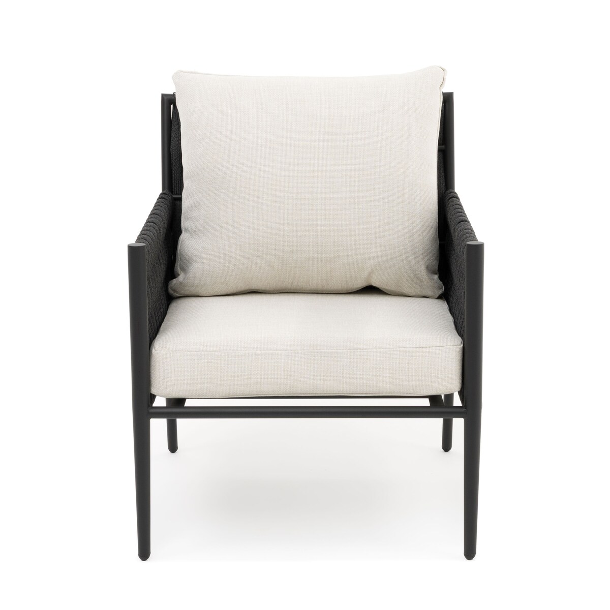 Zestaw mebli ogrodowych taras balkon aluminiowe BELIZE czarno beżowe