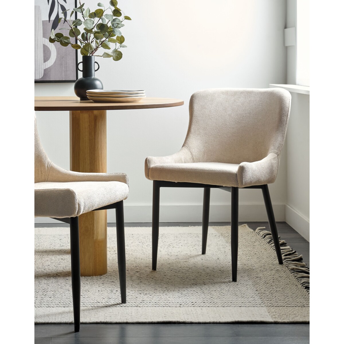 Zestaw 2 krzeseł do jadalni EVERLY Jasnobeżowy