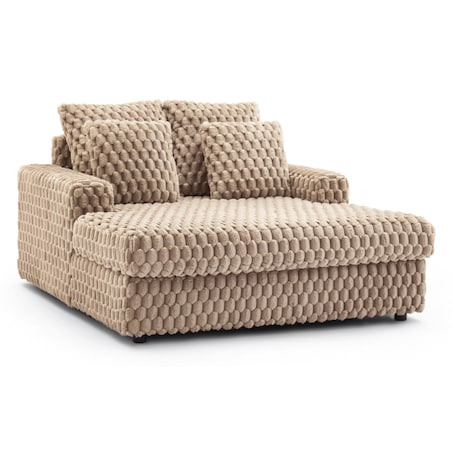 Fotel Wypoczynkowy Kanapa Sofa do Spania Salonu Welur Pluszowy KOBEL Beżowy