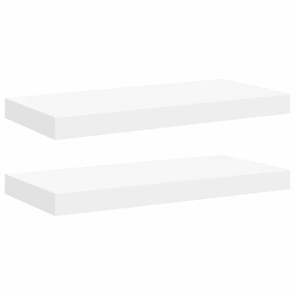 vidaXL Półki ścienne, 2 szt., białe, 50x23x3,8 cm, MDF
