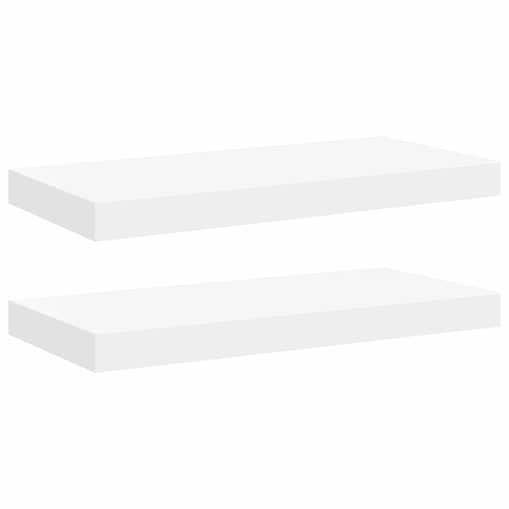 vidaXL Półki ścienne, 2 szt., białe, 50x23x3,8 cm, MDF