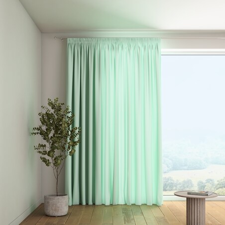 Zasłona na taśmie marszczącej 1 szt. 130x260 turkusowo - miętowy