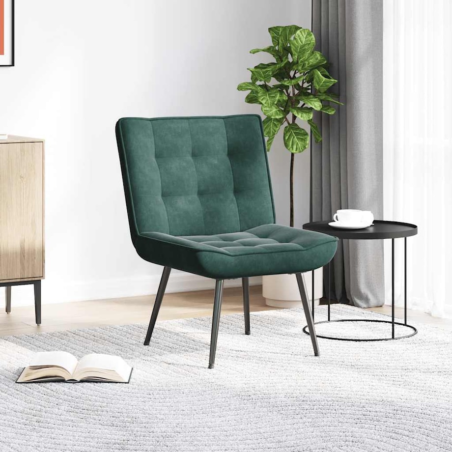 vidaXL Fotel relaksacyjny Ciemnozielony 64x74x84 cm Aksamit