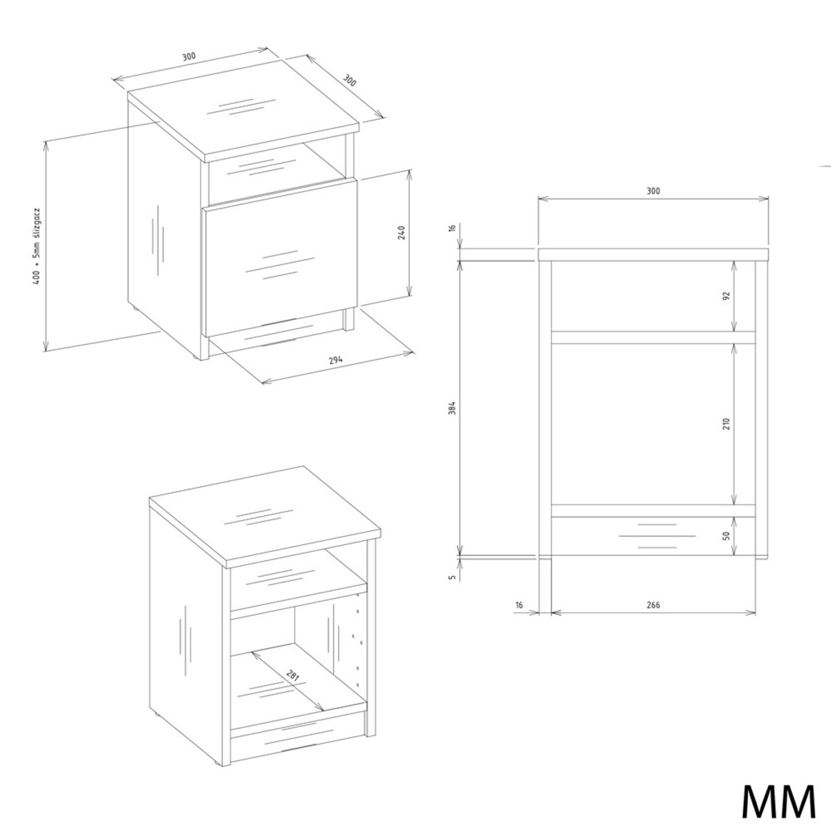 Szafka nocna GALAX 30/1D ARTISAN