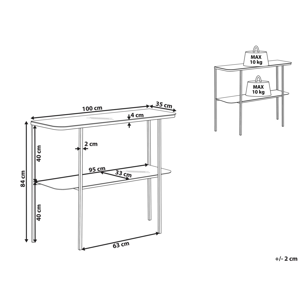 Konsola efekt marmuru biało-srebrna CALVERT