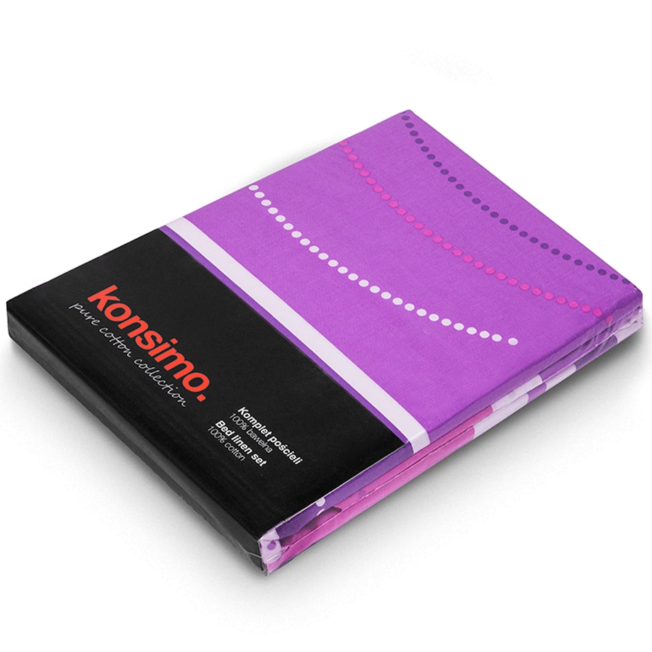 DANAUS komplet pościeli z bawełny, 140x200, różowy/fioletowy