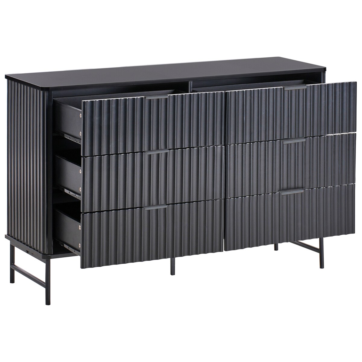 Komoda 6 szuflad GLASTONBURY Czarny