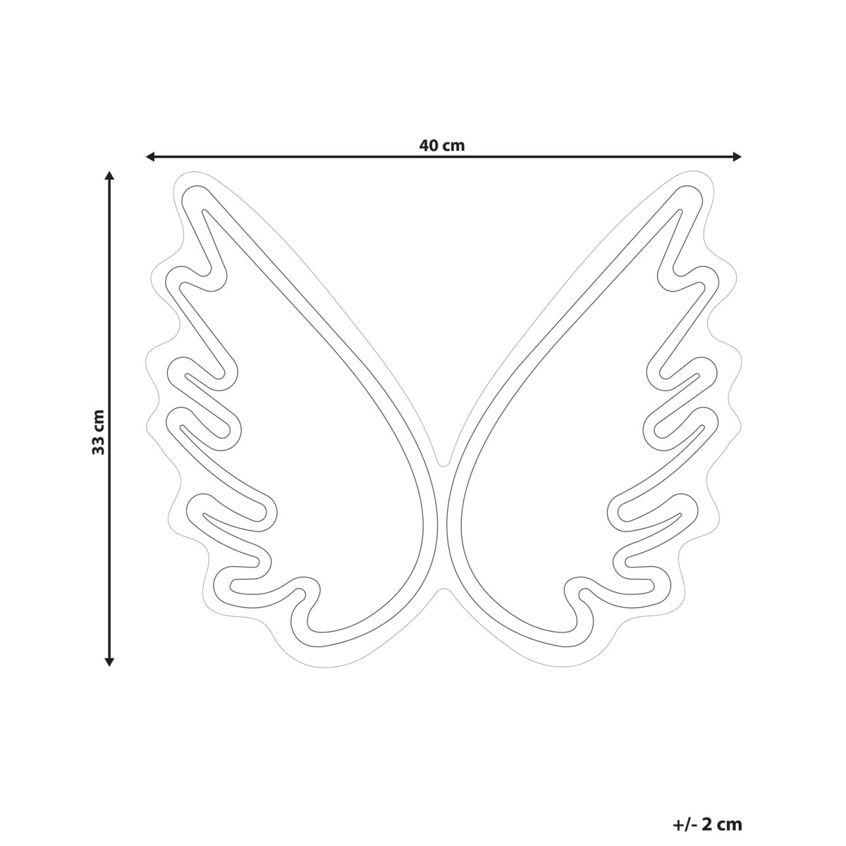 Neon ścienny LED skrzydła anioła biały GABRIEL