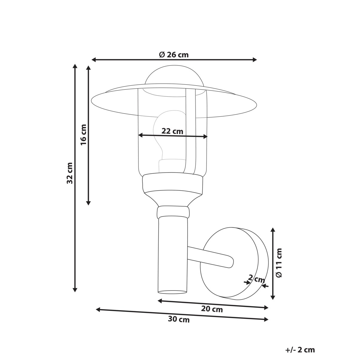 Lampa ścienna zewnętrzna czarna TIZU