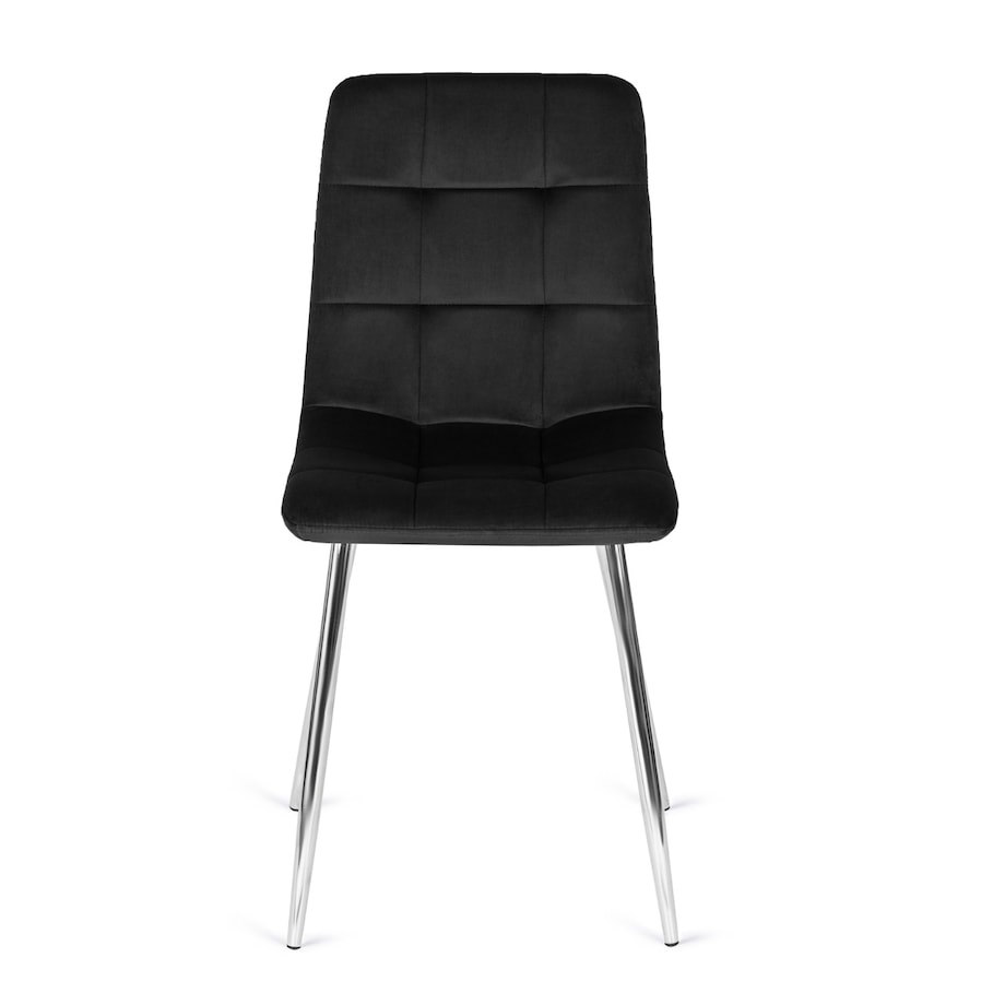 Krzesło Tapicerowane Pikowane Welurowe Kuchenne Do Jadalni Czarne CESAR