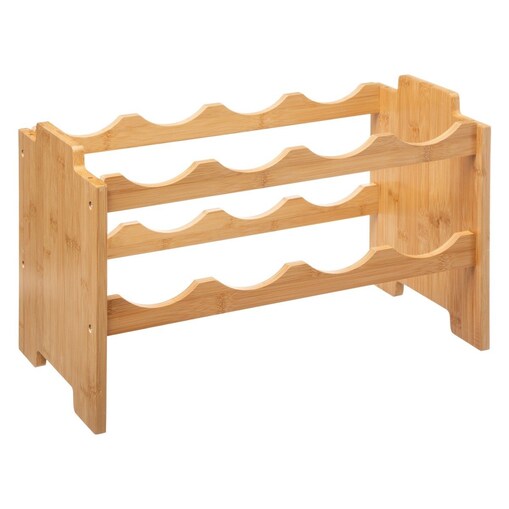 Stojak na wino bambusowy, 46 x 24,5 x 29,5 cm, na 8 butelek