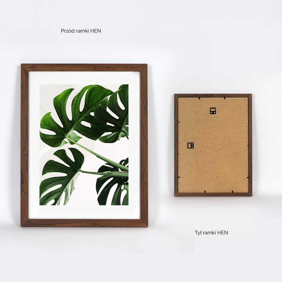 Ramka na zdjęcia 30x40 cm brązowa rama MDF z plexi do powieszenia pion poziom klasyczna ramka