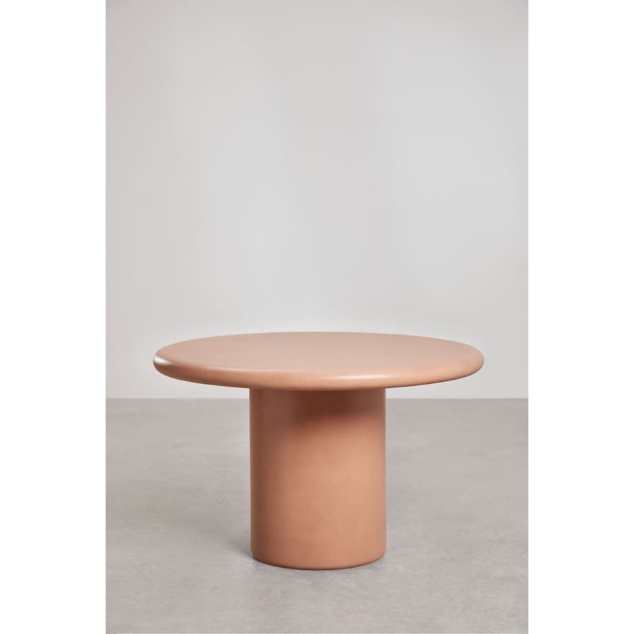 Okrągły stół do jadalni z cementu Namara terakota Ø120 cm