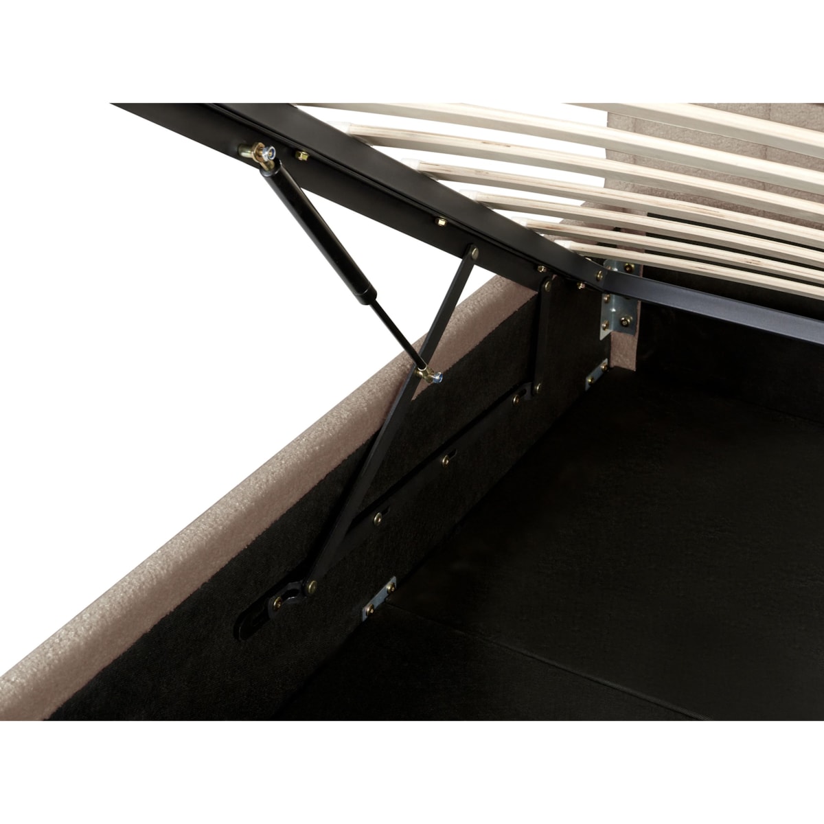 Łóżko z pojemnikiem MONTLAUR 140 x 200 cm Boucle Beżowoszary