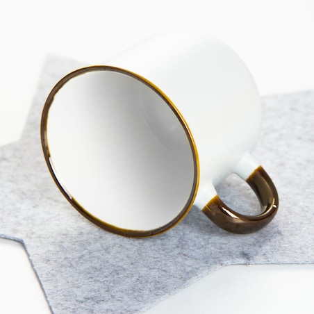 Kubek Porcelanowy Świąteczny Boże Narodzenie 400 Ml Biało-Złoty Renifer