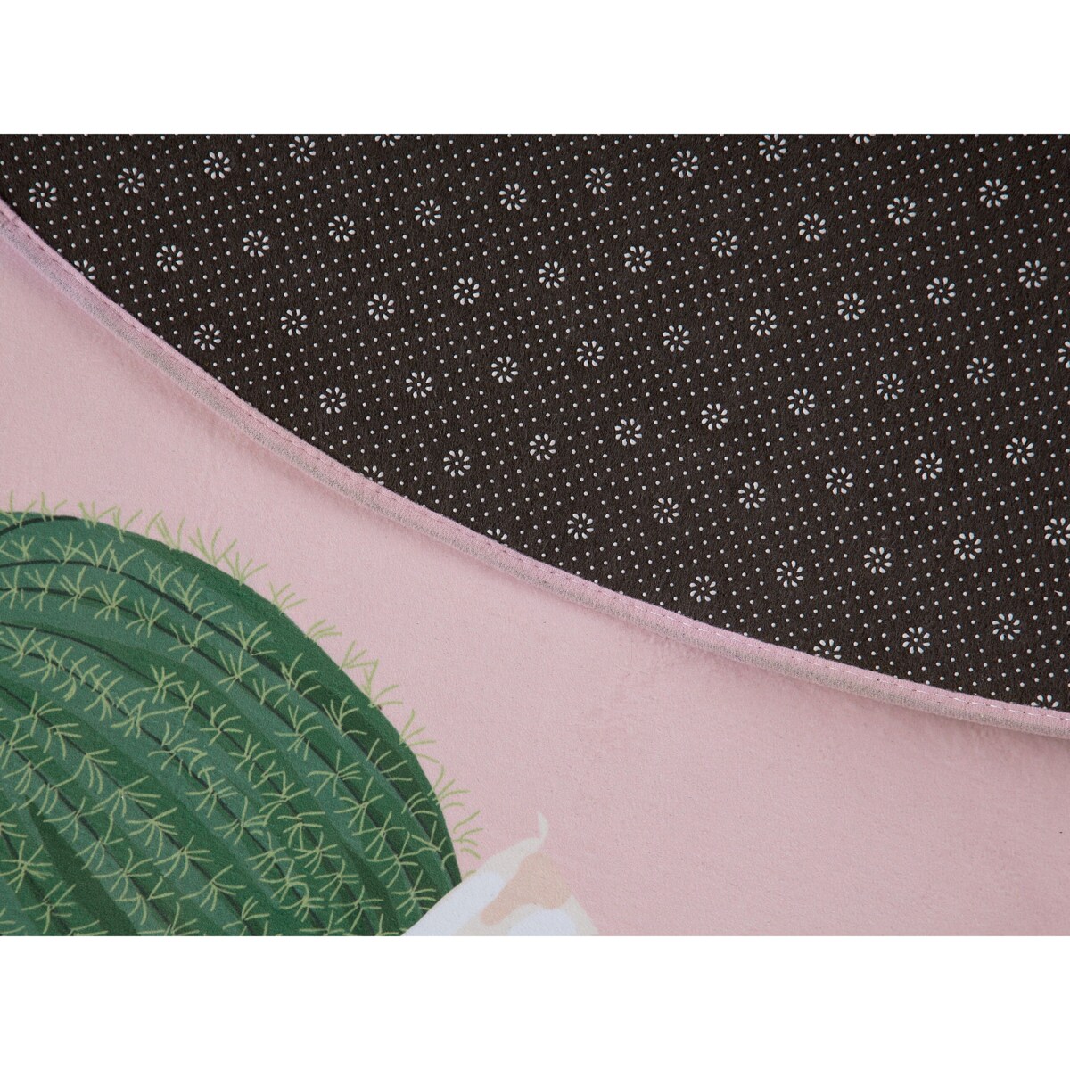 Dywan okrągły w kaktusy ⌀ 120 cm różowy ELDIVAN