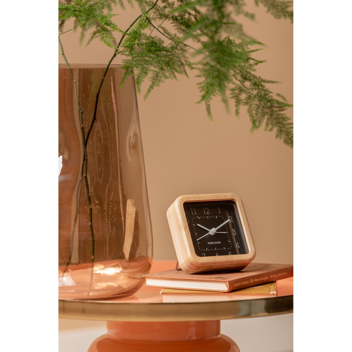 Budzik z bambusową obudową NEAT, 9 x 9 cm