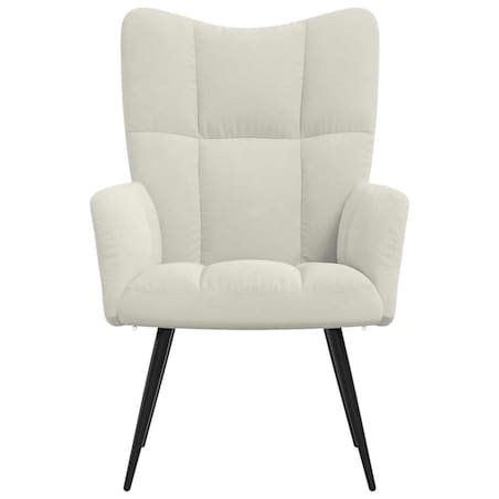 vidaXL Fotel, kremowy, tapicerowany aksamitem