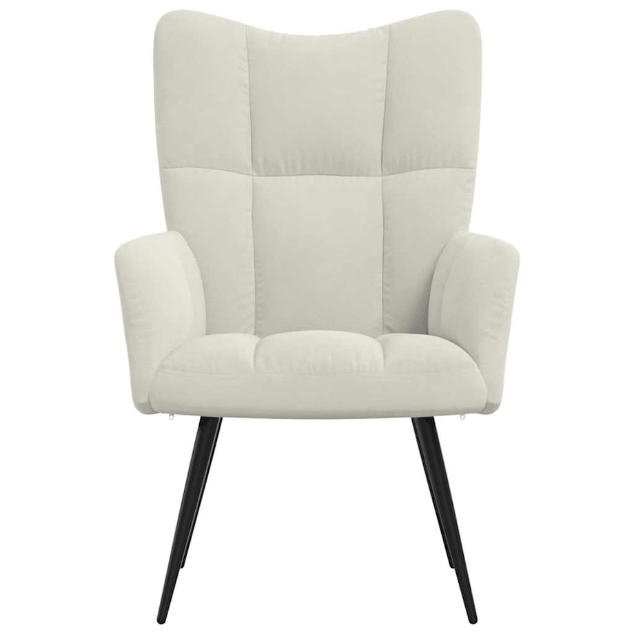 vidaXL Fotel, kremowy, tapicerowany aksamitem