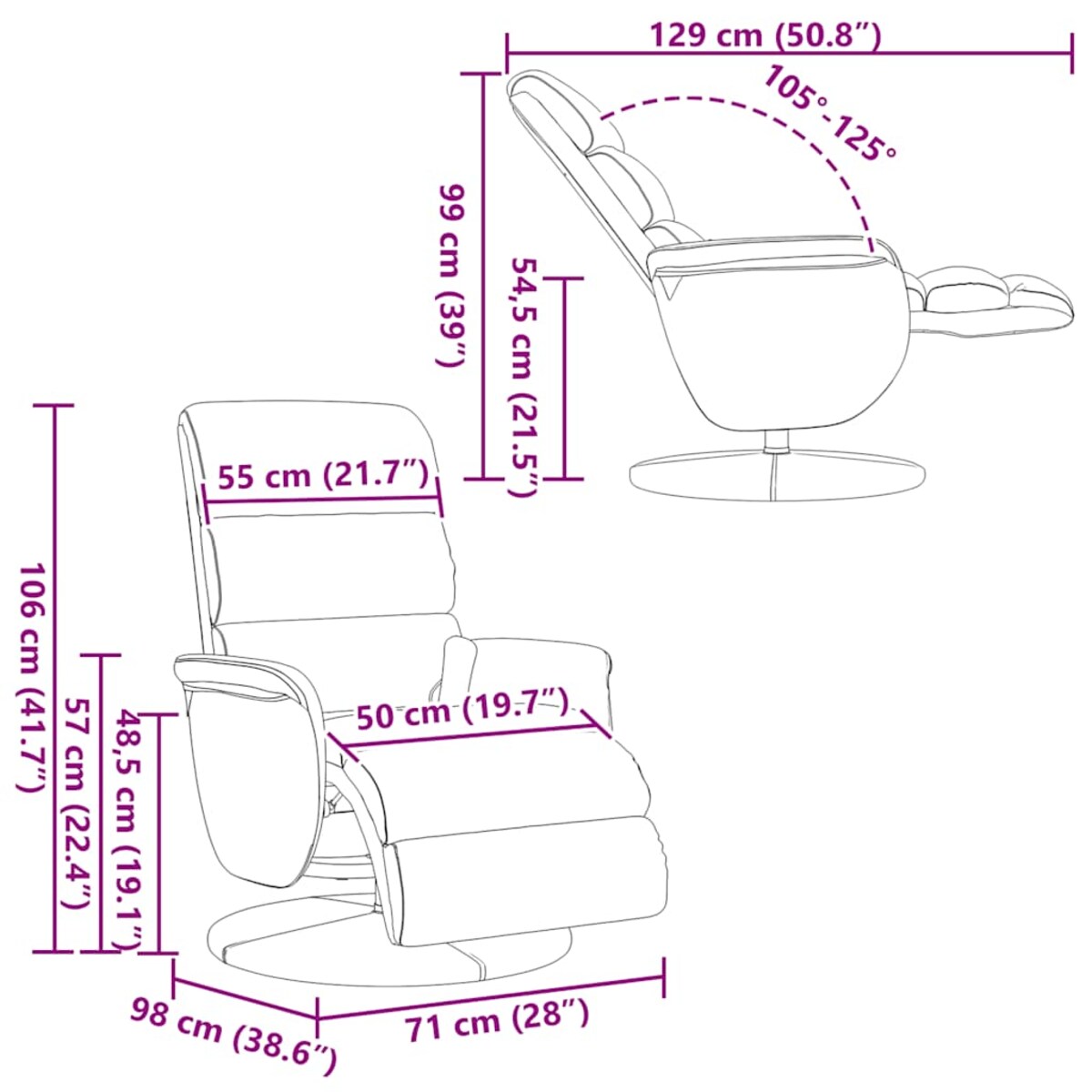 vidaXL Rozkładany fotel masujący z podnóżkiem, czarny, sztuczna skóra
