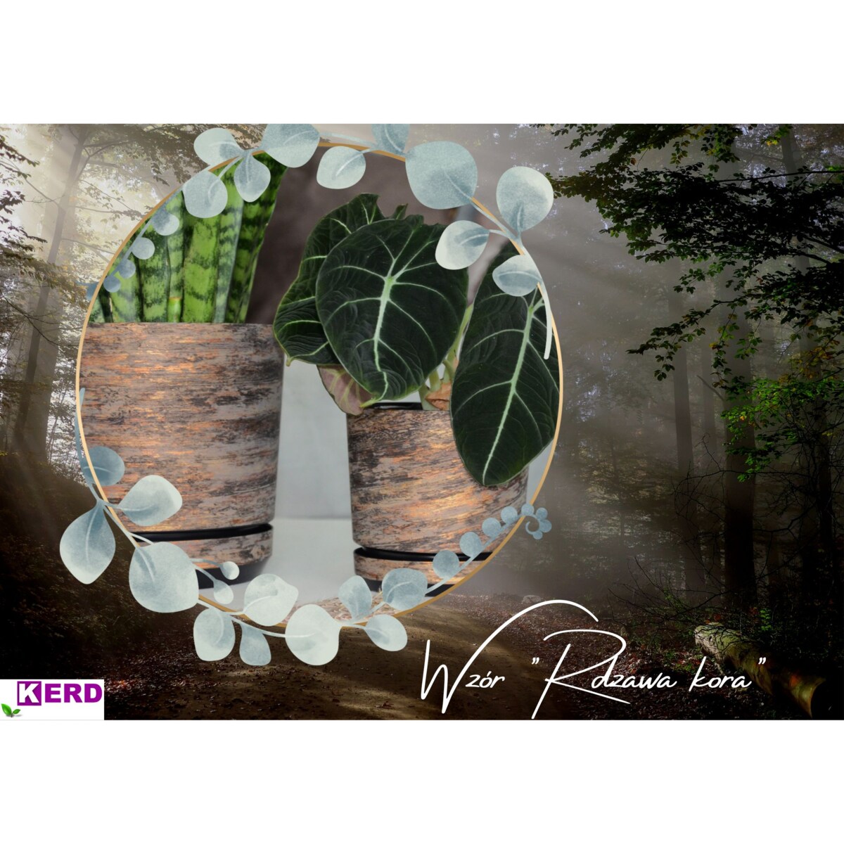 21 Doniczka DUO CZARNA z podstawką RDZAWA KORA dwukolorowa nowoczesna glamour wysoki połysk metaliczna elegancka