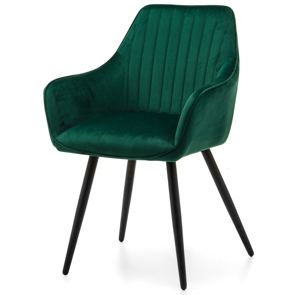 Krzesło tapicerowane pikowane welurowe do salonu jadalni nowoczesne PASSO zielone