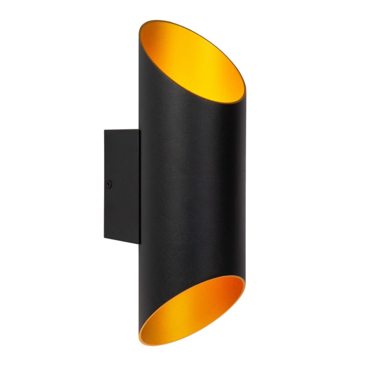 Kinkiet LAMPA ścienna QUIRIJN 09233/01/30 Lucide metalowa OPRAWA ścięta tuba czarna złota