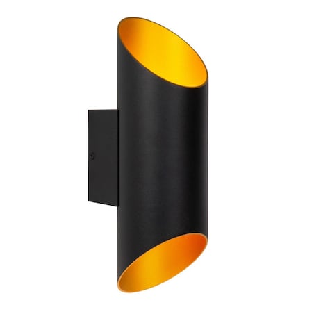 Kinkiet LAMPA ścienna QUIRIJN 09233/01/30 Lucide metalowa OPRAWA ścięta tuba czarna złota