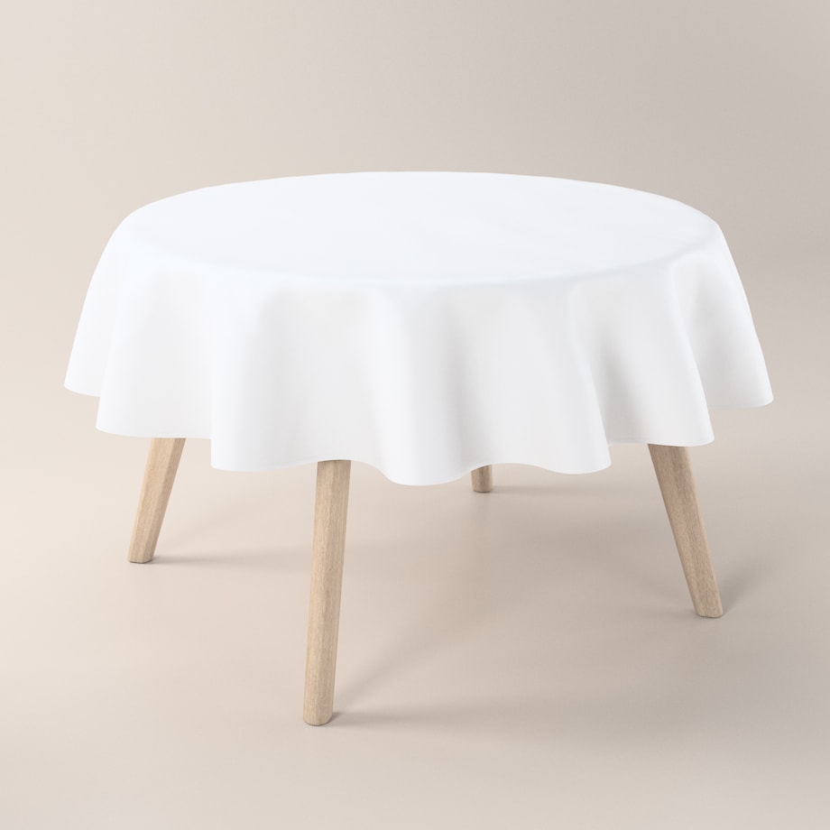 Obrus okrągły 130 x 130 cm biały z połyskiem