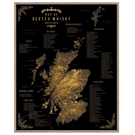 plakat SZKOCKA WHISKY regiony destylarnie 50x70cm