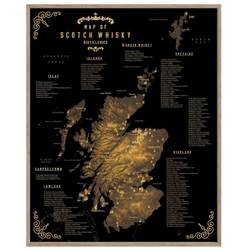 plakat SZKOCKA WHISKY regiony destylarnie 50x70cm