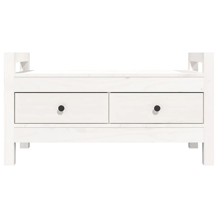 vidaXL Ławka do przedpokoju, biały, 80x40x43 cm, lite drewno sosnowe