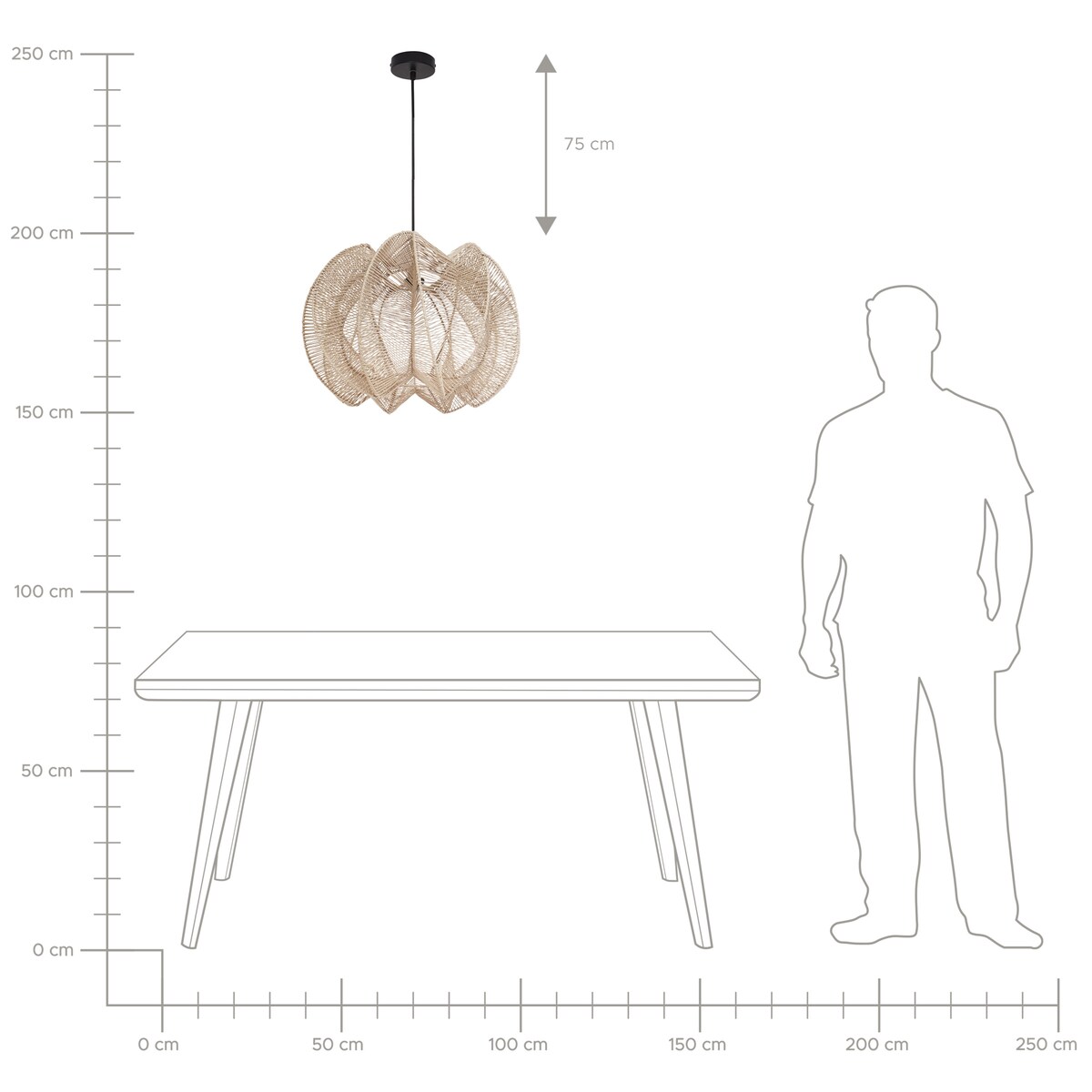 Lampa wisząca MANINGA Papierowa plecionka Jasnobrązowy