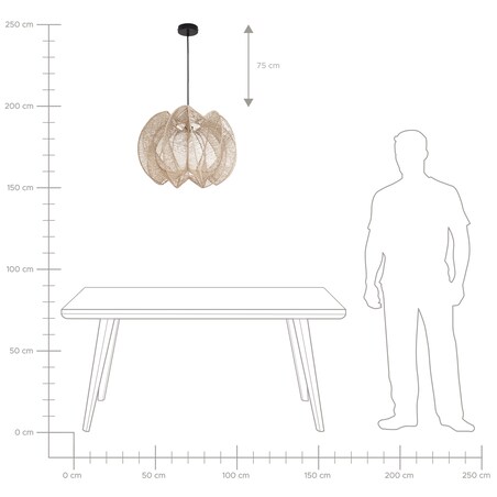 Lampa wisząca MANINGA Papierowa plecionka Jasnobrązowy