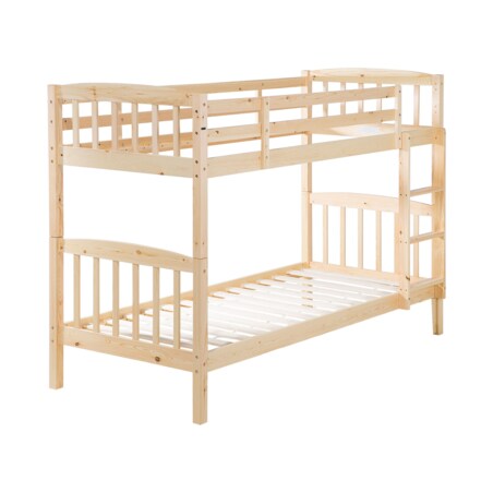 Łóżko piętrowe drewniane 90 x 200 cm jasne REVIN
