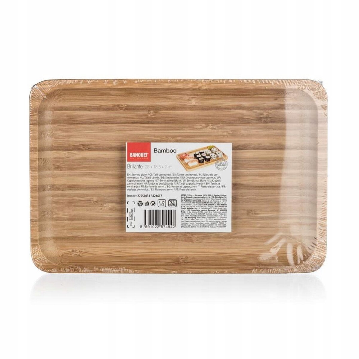 PATERA TACA na jedzenie przekąski BAMBUSOWY talerz obiad półmisek 28 cm