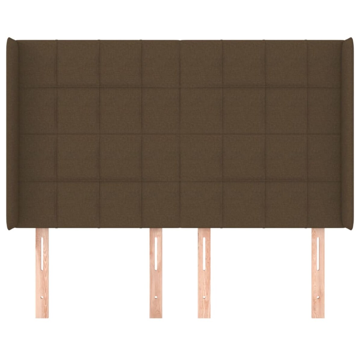 vidaXL Zagłówek uszak, ciemnobrązowy, 147x16x118/128 cm, tkanina