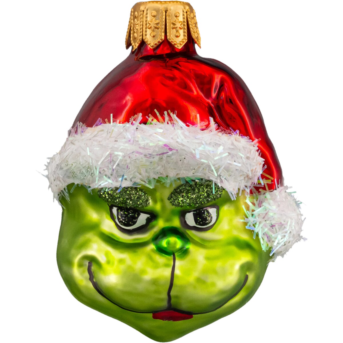 Bombka choinkowa szklana - Mini Grinch w czapce