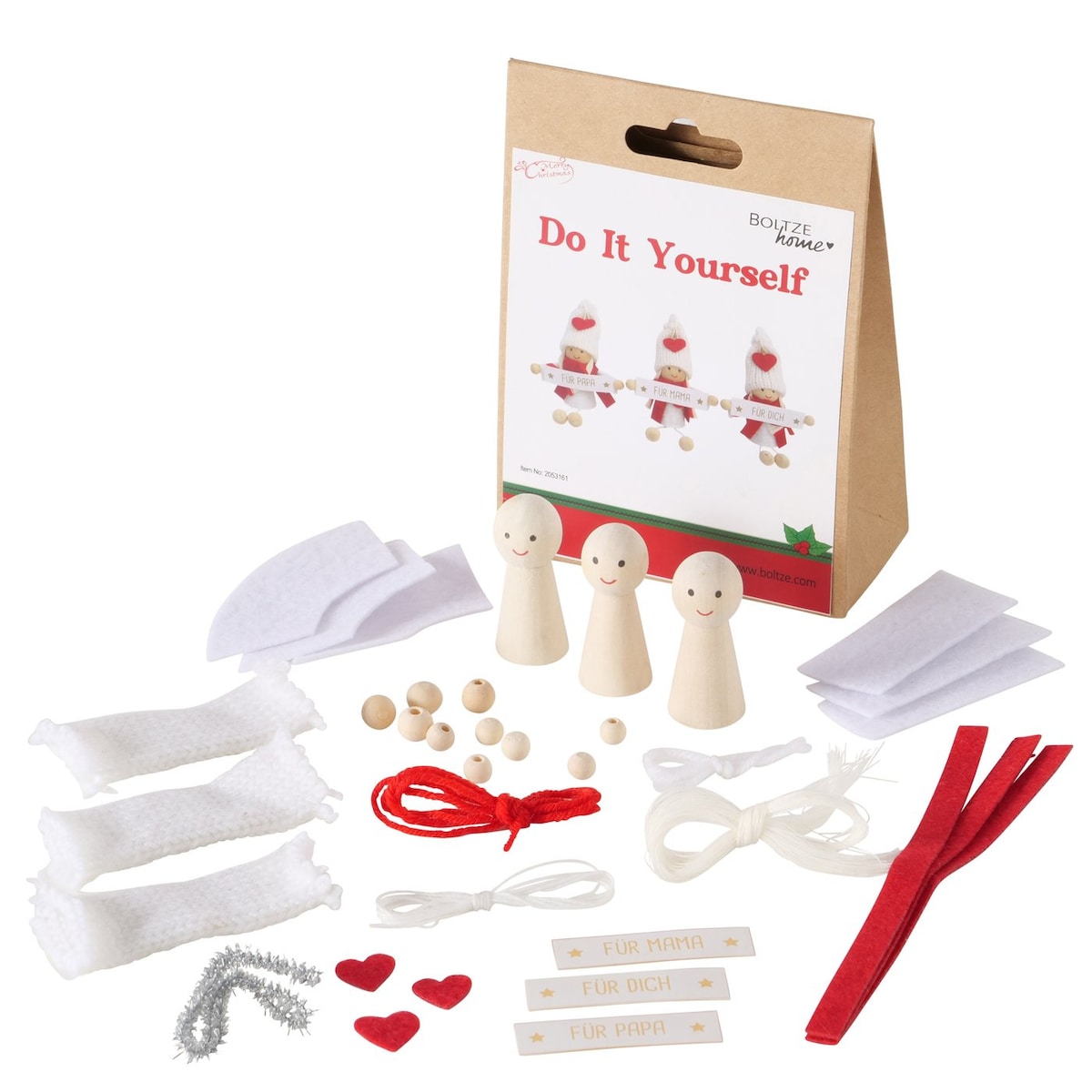 Zestaw DIY do samodzielnego stworzenia ozdób, 3 ludziki, poliester