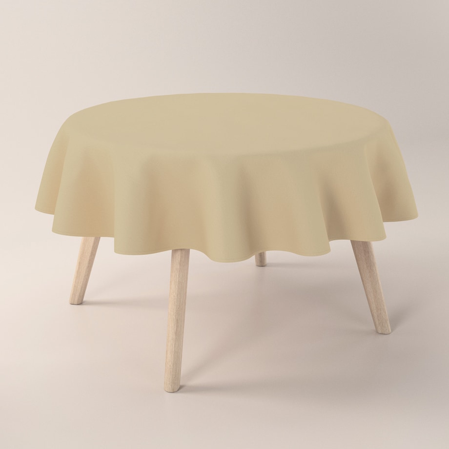 Obrus okrągły 130 x 130 cm waniliowy