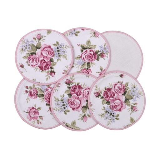 Mini dwustronne podkładki z motywem kwiatowym i eleganckich pasów Rose Garden & Stripes – komplet 6 szt.
