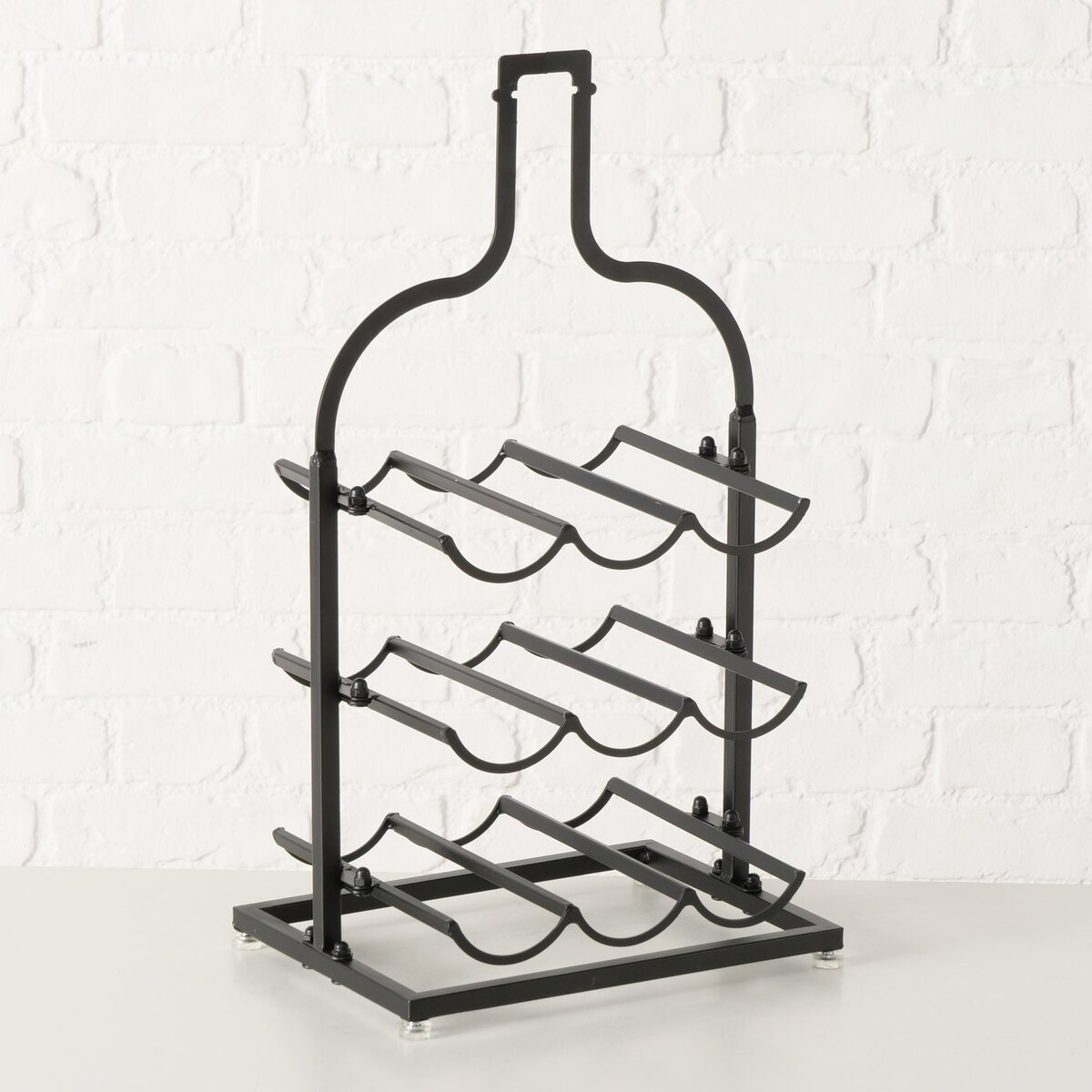 Stojak na wino metalowy w kształcie butelki BOTELLA, wys. 54,5 cm