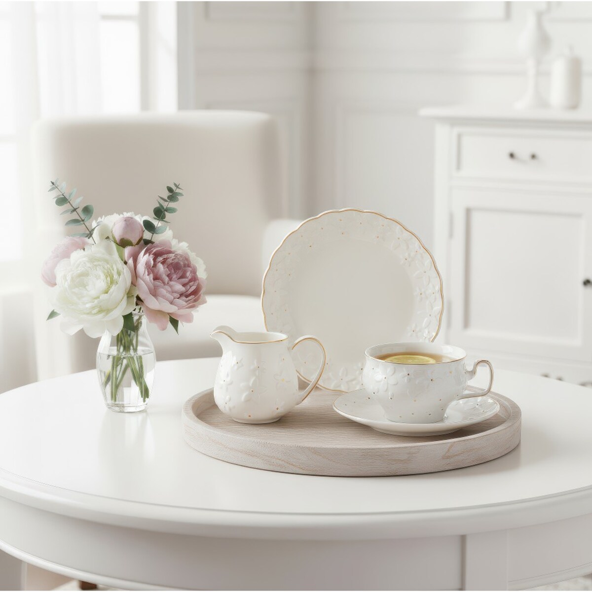 VILLA ITALIA Mlecznik porcelanowy 9 cm FIORELLA