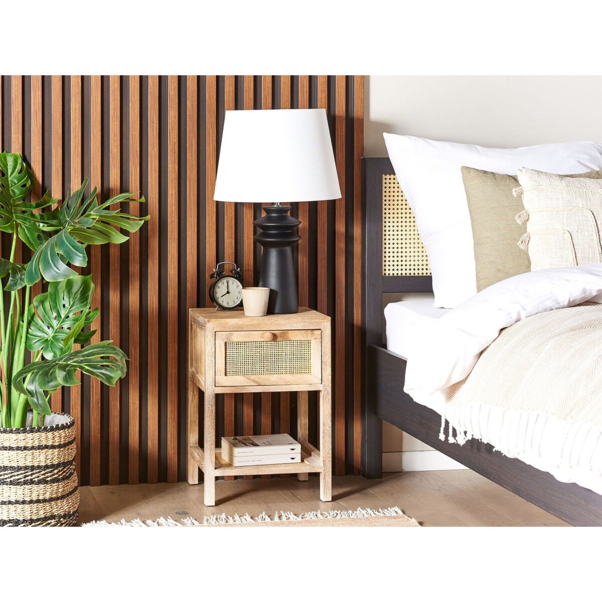 Szafka nocna 1 szuflada ESTO Drewno paulownia Jasnobrązowy