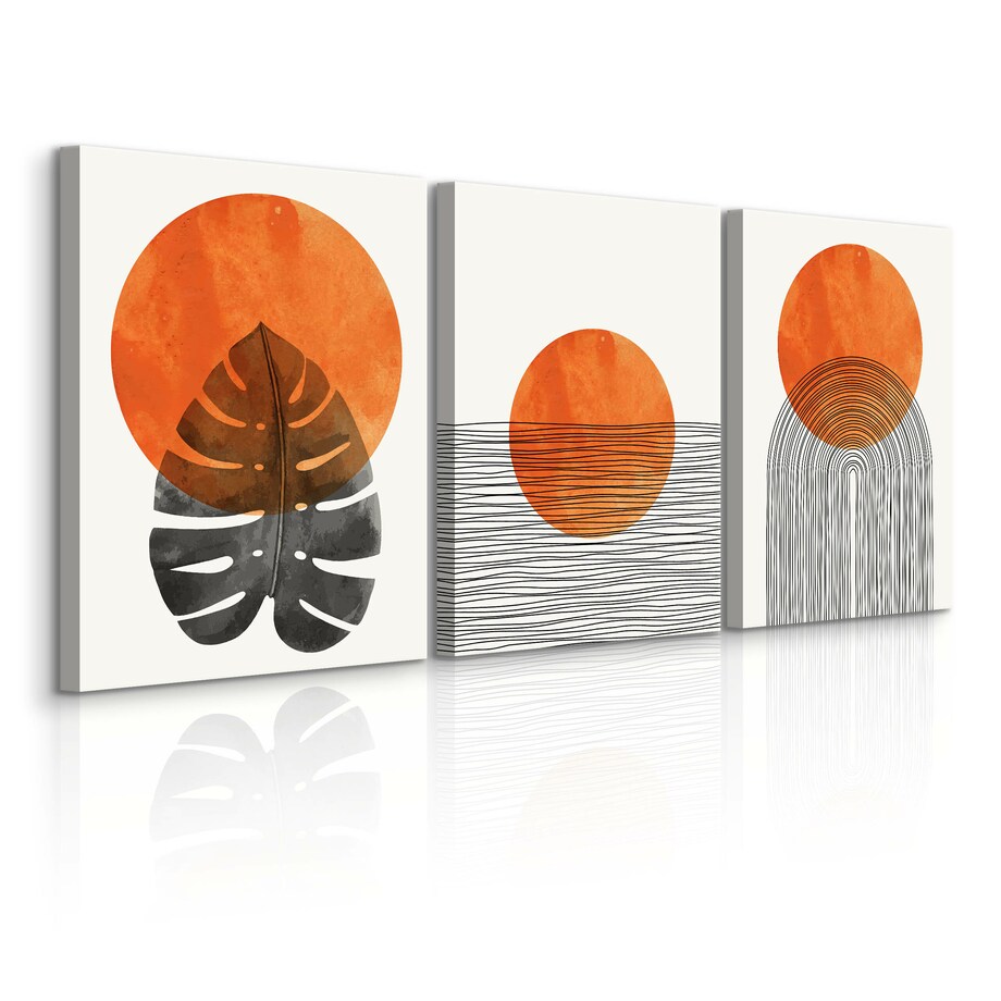 OBRAZY DO SYPIALNI SET ABSTRAKCJA MARTWA NATURA LIŚĆ MONSTERY BOHO 90x40cm