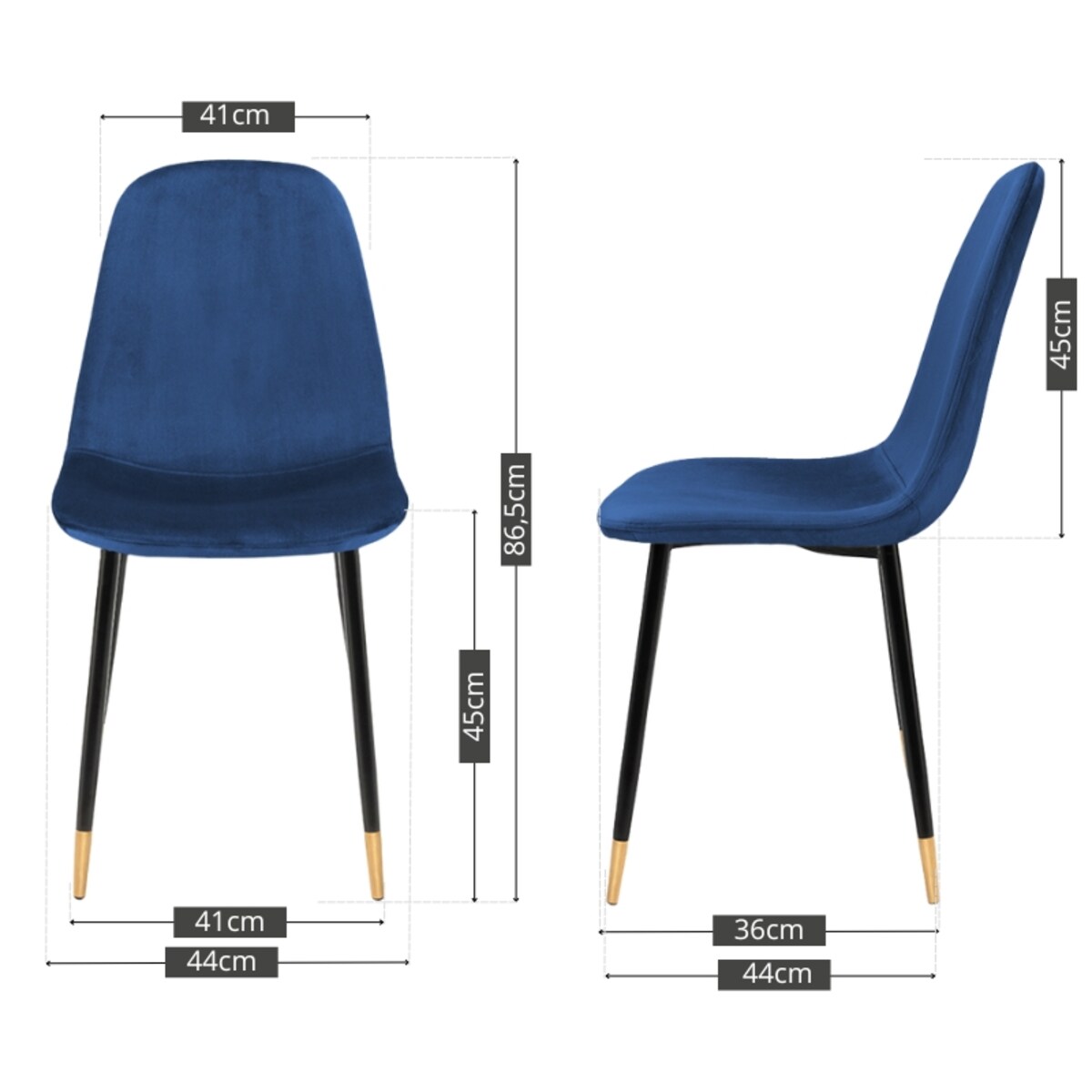 Krzesło tapicerowane welurowe pikowane granatowe do salonu jadalni