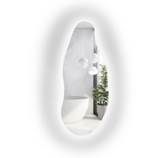 Dekoracyjne lustro o organicznym kształcie z podświetleniem - BARYT LED